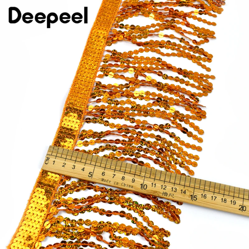 5야드 16cm 스팽글 태슬 프린지 에스닉 비즈 레이스 트림, 바느질 커튼, 라틴 드레스, 스커트 장식, 원단 DIY 액세서리