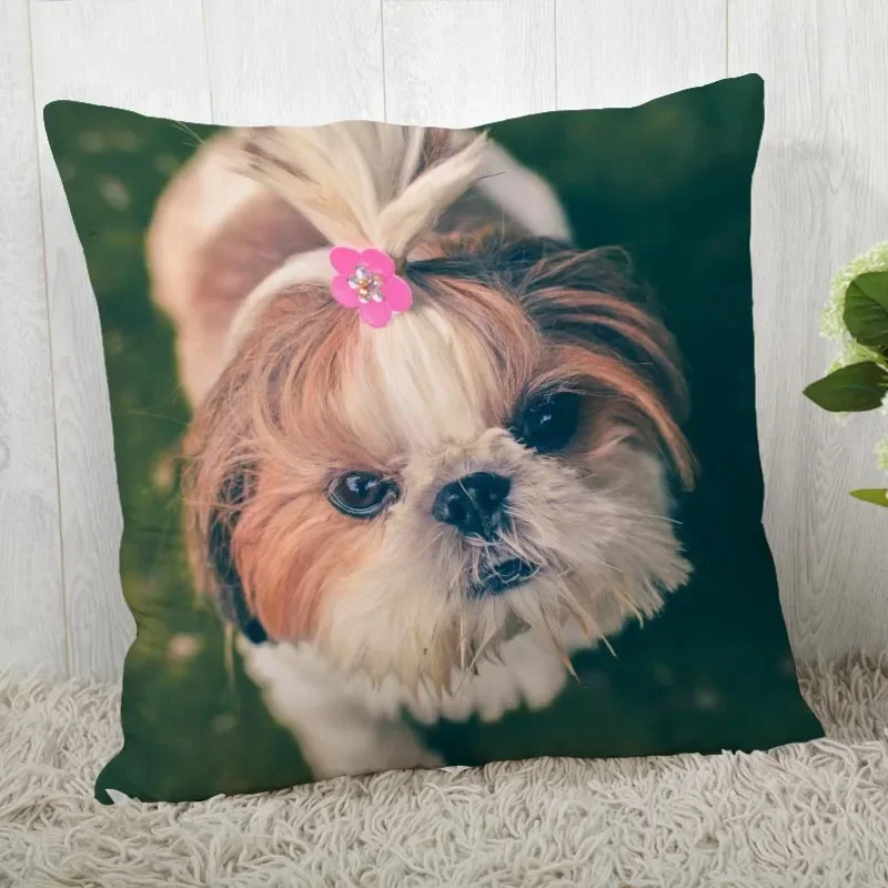 Shih Tzu Starry Night Pillow, Van Gogh Inspired Cushion, Dog Landscape
