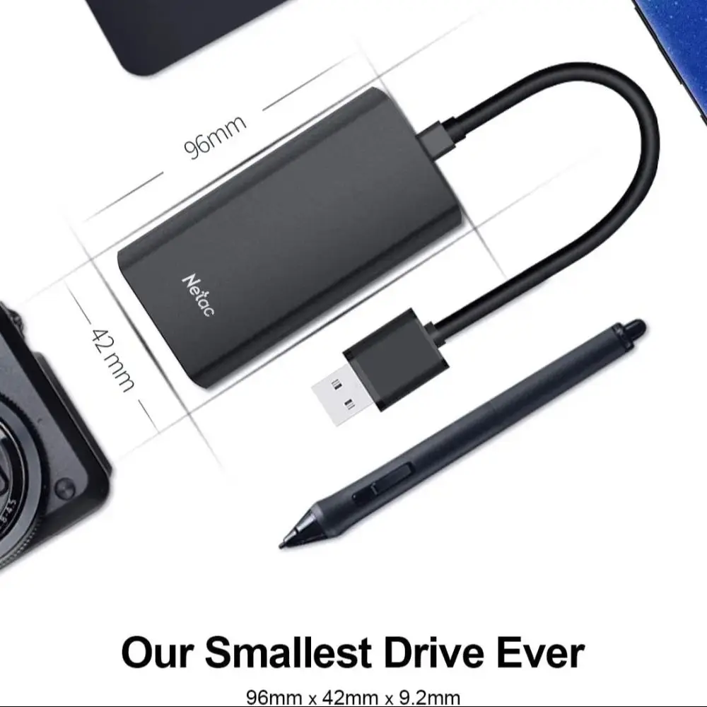 Netac Portable External SSD 1TB 2TB 500GB 250GB External Hard Drive 550MB/s Solid State Disk Type-C For Laptop Phone PS4 external hard drive internal solid state drive