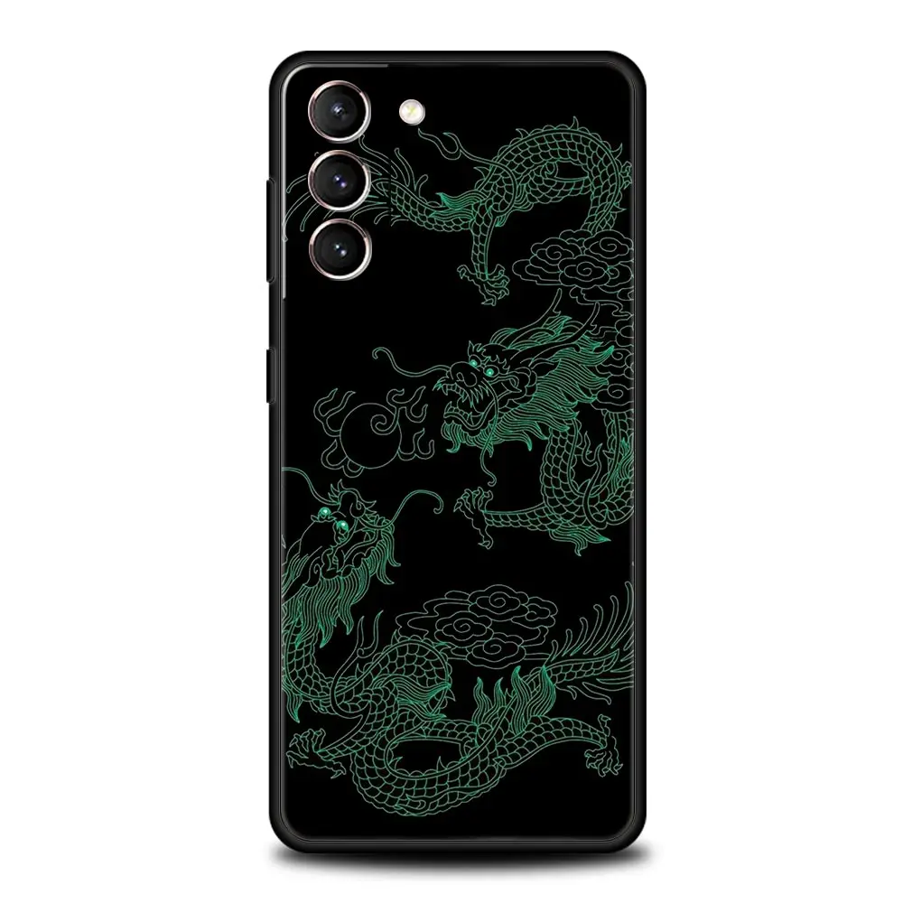 Mystical Dragon Soft Black Phone Cover