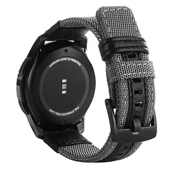 Nylon Quick Release Sport Strap - Military Style Canvas Fabric Watch Band - 22mm (Gray)