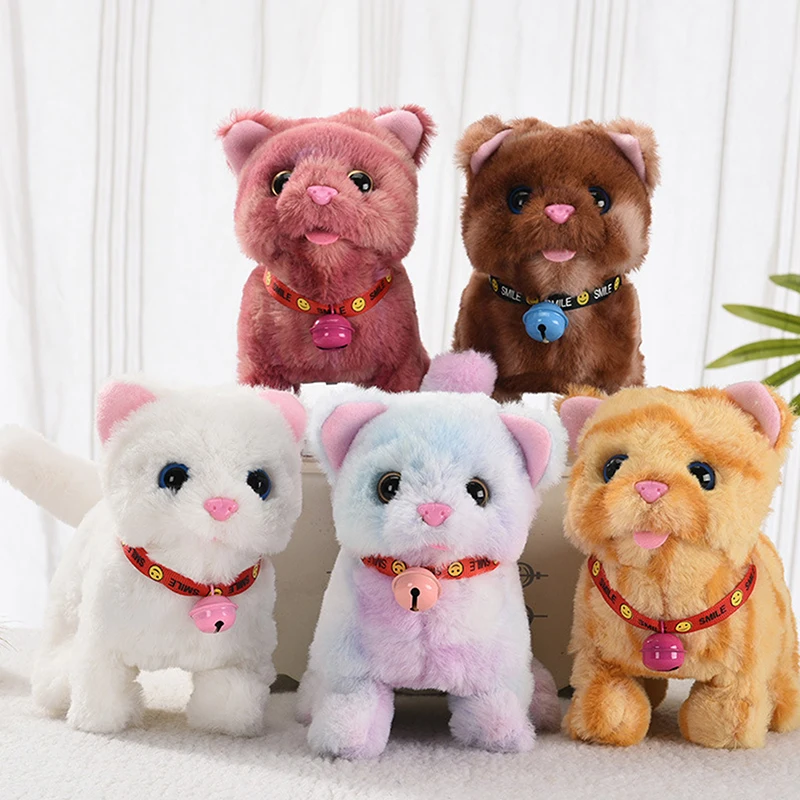 Cute Electronic Plush Cat Toy Can Walking Meowing Wagging Tail Stuffed Cat Doll Child Interactive Toys For Birthday Gift 2