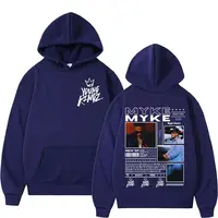 New Rapper Myke Towers Album Cover Graphic Sweatshirt  Vintage Hip Hop Hoodies Unisex Casual Fleece Pullovers Hoodie Streetwear 2