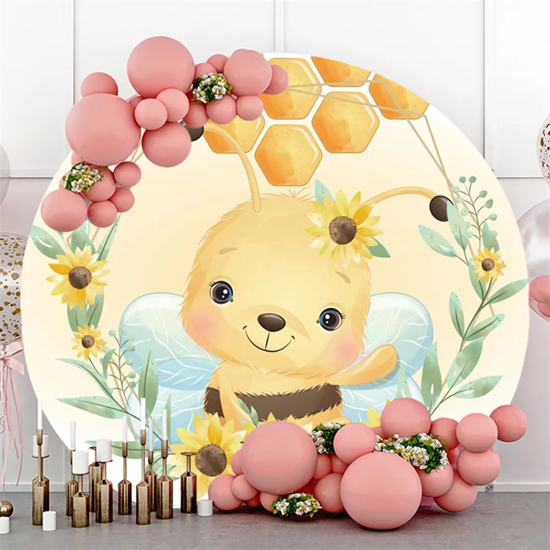 Birthday Backdrop Children&s Decoration Round Cartoon Animals Party Decorations Custom Background Backdrops Photozon
