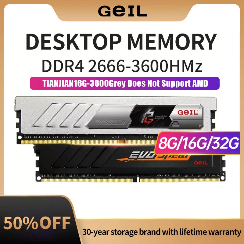 Geil Memory Ram 2666mhz 3000mhz 3200mhz Cl16 Ddr4 8gb 16g 32g 1.2/1.35v Memoria Pc Desktop Cooling Heatsink - Rams - AliExpress