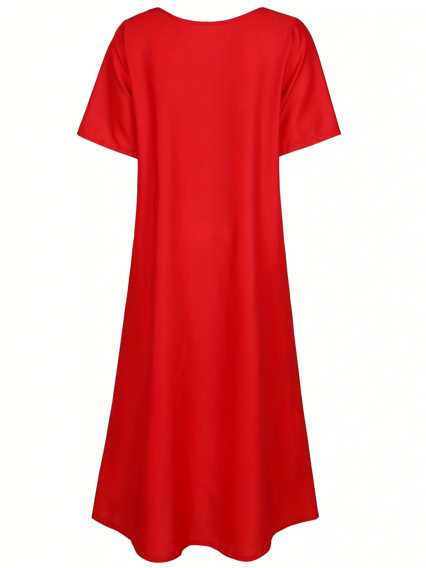 여성용 프린트 패치워크, 반팔 라운드 넥, 루즈 미디엄 스트레치 플러스 사이즈 원피스, 2024 여름