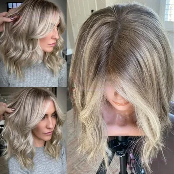 150density Soft Highlight Blond Body Wave Hair and 13×4 100%human hair wig lace front wig, with baby hair pre plucked and f 1