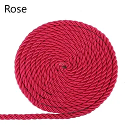 Luxurious 5mm Twisted Satin Rope for Elegant DIY Crafts & Decorative Packaging (Rose)