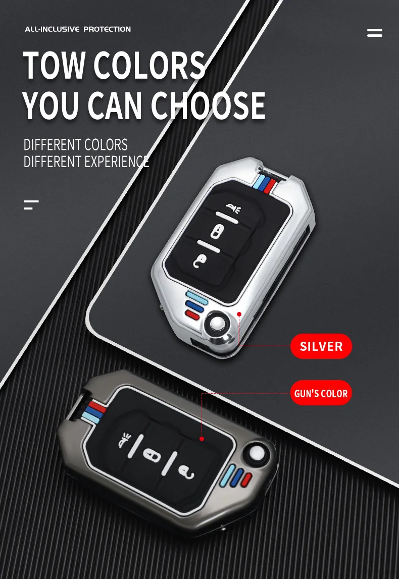 2 3 4 pulsanti copertura della cassa chiave dell'automobile per Jeep Wrangler JL TJ Gladiator JT 2019 2020 telecomando senza chiave accessori Auto portachiavi - S3adb06d8dbc44faca1b959bef6fbbb5cu