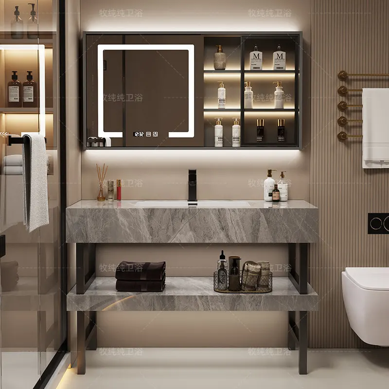 Modern Luxury Bathroom Cabinet Organizer Storage Mirror Vanity Corner Cupboard Dressers Makeup Archivadores Trendy Furniture