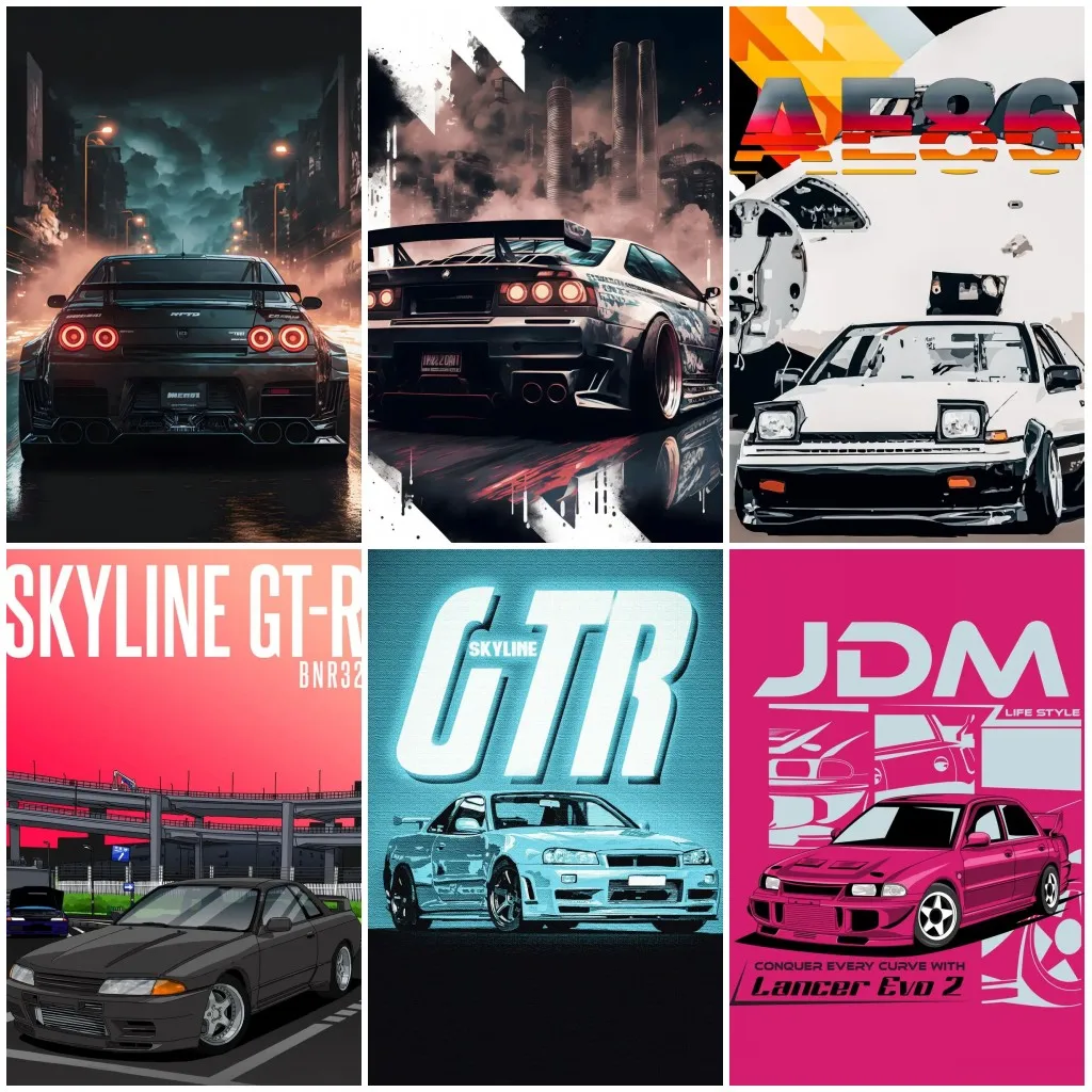 Drift Racing Nissan & JDM Car Canvas Poster - Touch of Decor