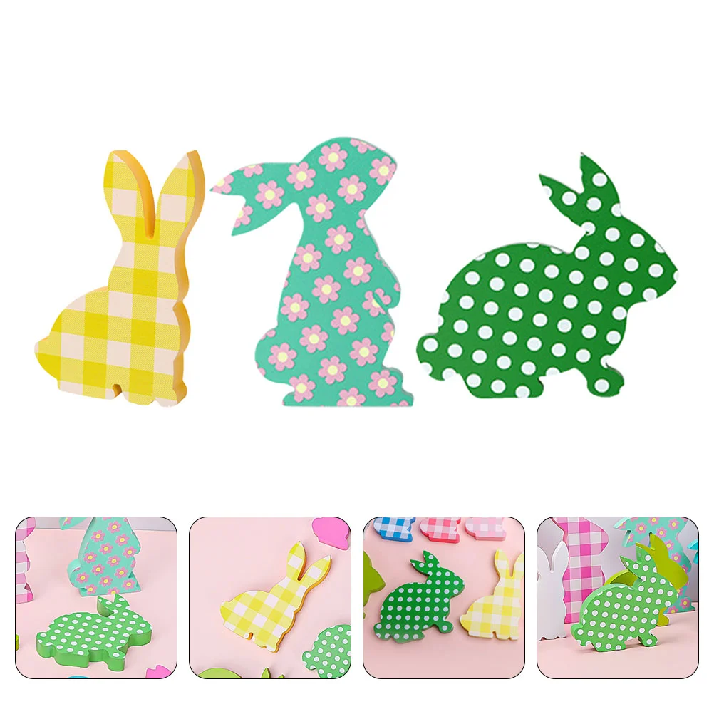

Colorful Easter Bunny Cutouts Table Tiered Tray Bunny Signs Rabbit Shape Signs