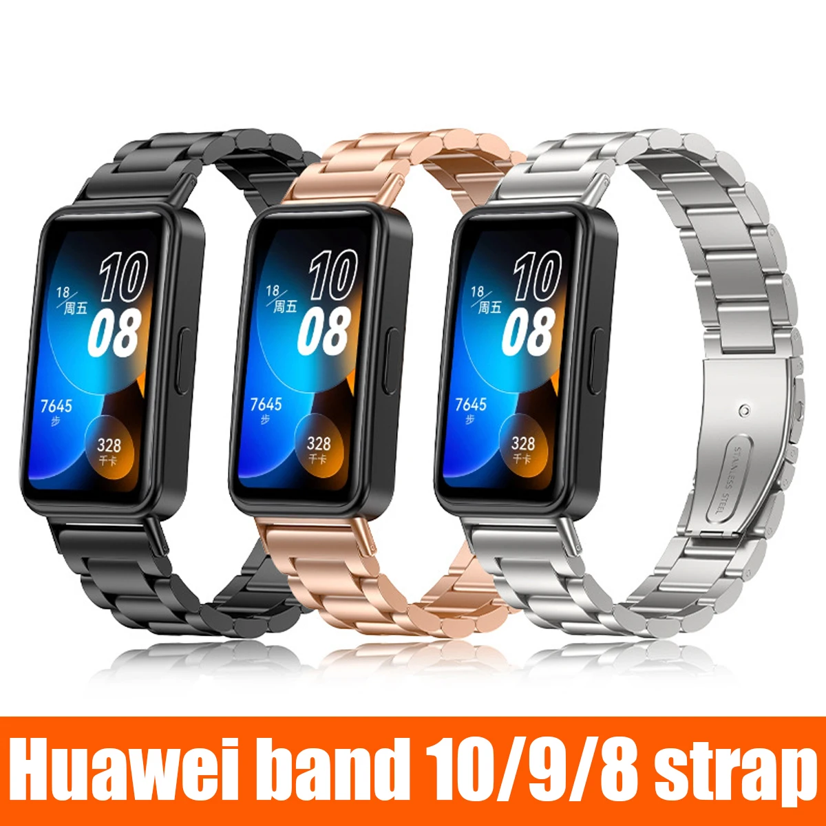 Elegant Stainless Steel Watch Strap - Universal Replacement with Tool