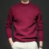 Y2k Autumn Winter Mens Black Pullover Sweater Fashion Casual Slim Fit O-Neck Knitted Oversize Man Streetwear Knitwear Pull Homme 3