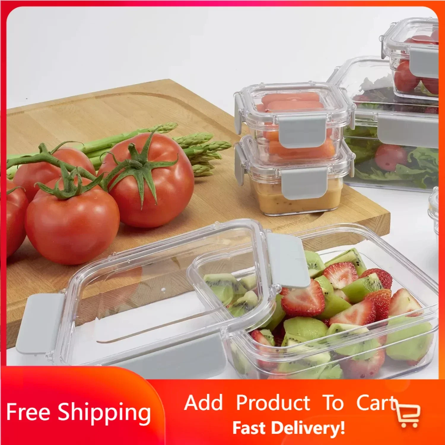 

12 Piece Stain-Proof Food Storage Container Set Free Shipping