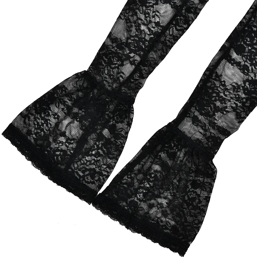 Sexy Lace Patchwork Hollow Out Women Dress Elegant Long Sleeved Bodycon Party Evening Dress Autumn / Winter New Vestido