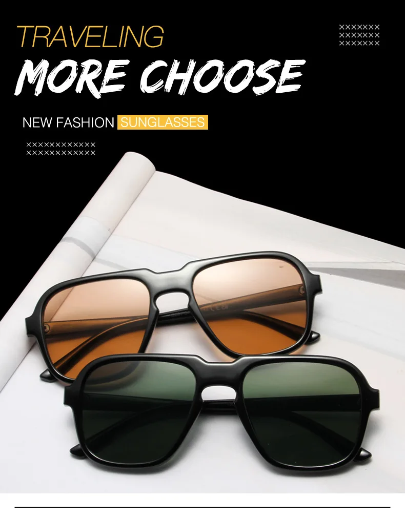 Vintage Oversized Sunglasses For Women And Men Square Driving Glasses_voghion.com