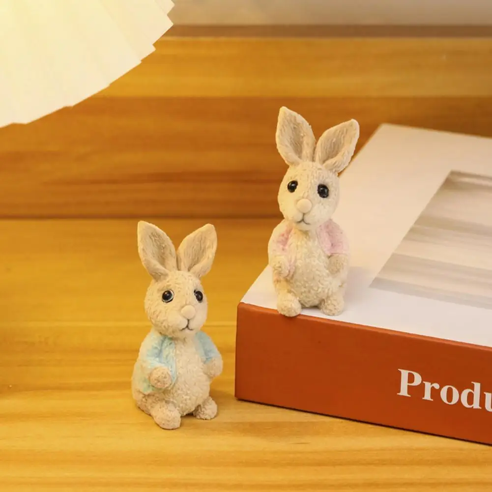 

Bunny Sculpture Easter Bunny Resin Ornaments Cute Cartoon Rabbit Figure Happy Easter Party Decoration Home Gift Bunny Ornament