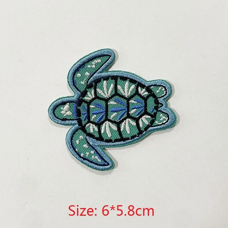 Dayanıklı Demir On İşlemeli Yamalar Giyim Sırt Çantaları Ayakkabı ile Hayvan Köpekbalığı Kaplumbağa Kedi Köpek Aplike Çıkartmalar Çizgili