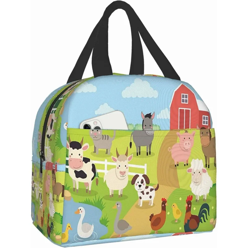 

Farm Animals Lunch Bag for Women Men Lunch box Insulated Soft Bag Mini Cooler Thermal Tote Bag for Office Work School Picnic