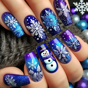 Christmas nail stickers – medium-length, glossy 1