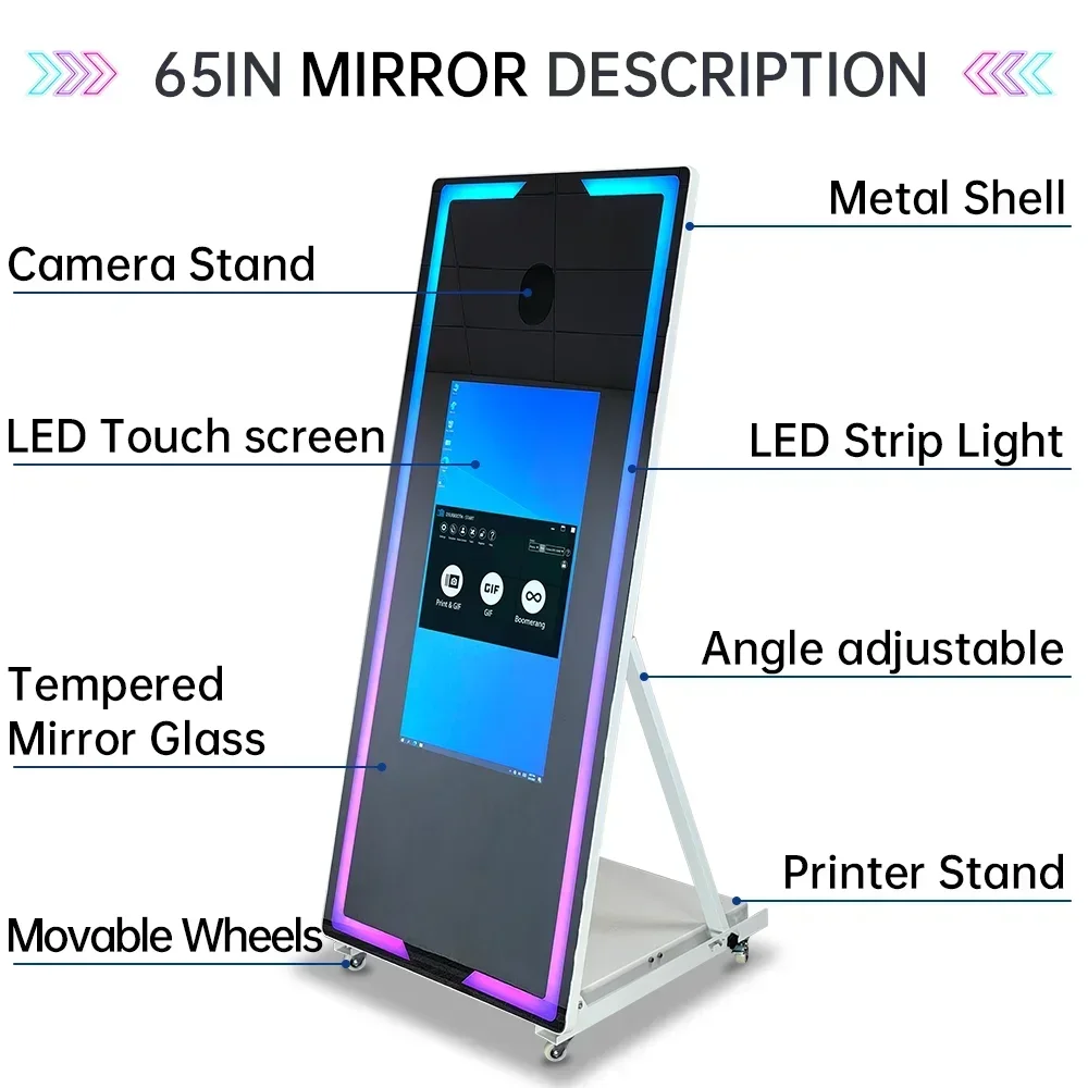 2025 EU new best-selling 65-inch portable selfie photo booth magic photo mirror S3adb67e67b5d4cf9b8626d2aaac45012N