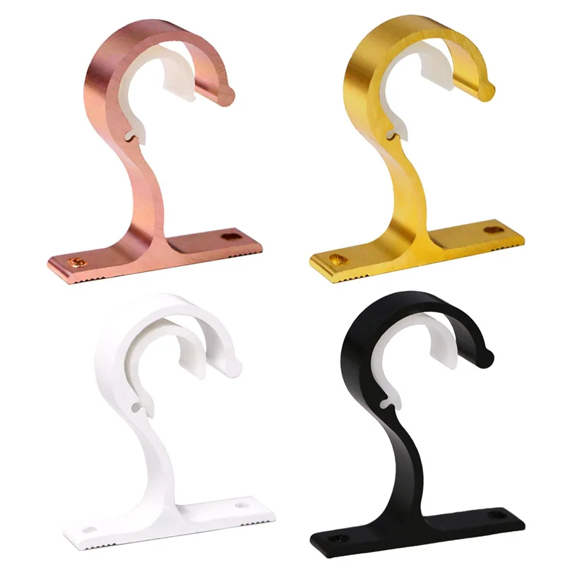 1PC Curtain Drapery Rod Holders Bracket DIY Rome Pole Curtain Brackets Aluminium Alloy Support Rack Home Decor