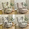 Floral Wing Chair Cover Stretch Spandex Armchair Slipcovers Removable Sofa Covers with Seat Cushion Cover Furniture Protector 1