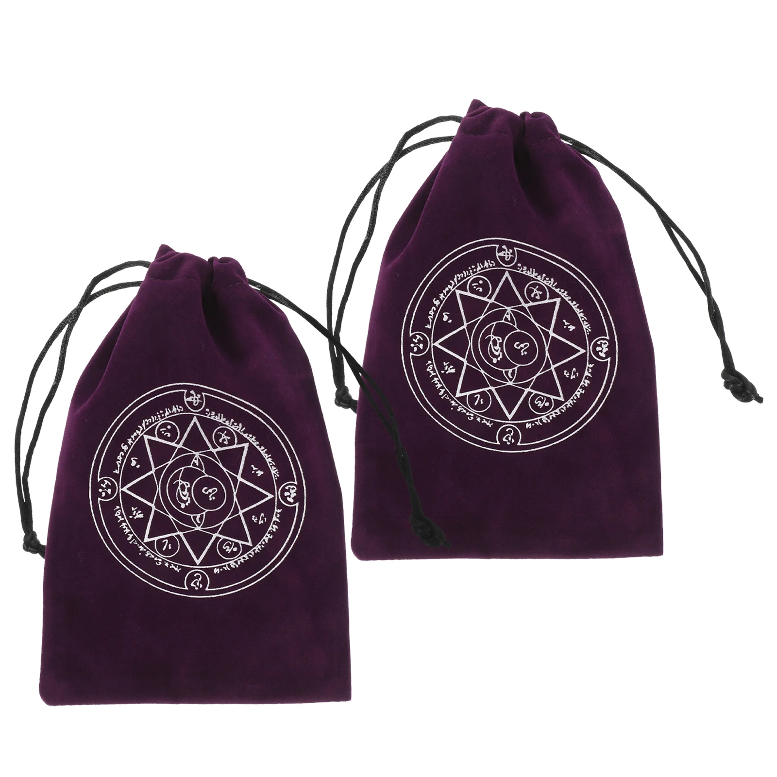 

2 Pcs Soft Velvet Drawstring Pocket Bags for Tarot Cards Delicate Holder Flannel Small Pouches Container