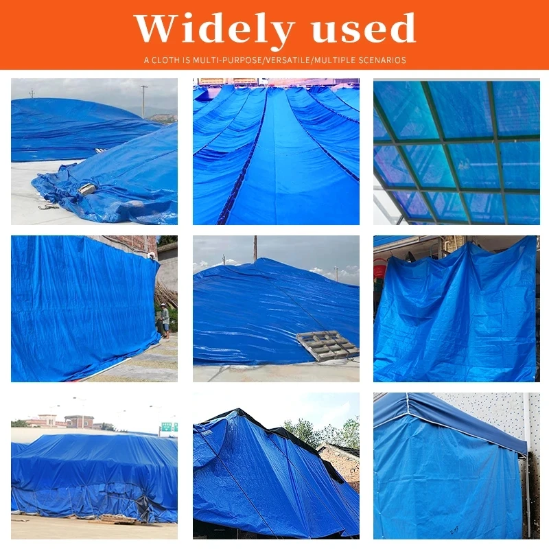 Tarpaulin Rectangle2m*1 2 3 4 5 6 3m*3 4 Awning Sun Shade Outdoor Blue Tarp Facility Backyard Block Anti-Uv Rain Cover Camping