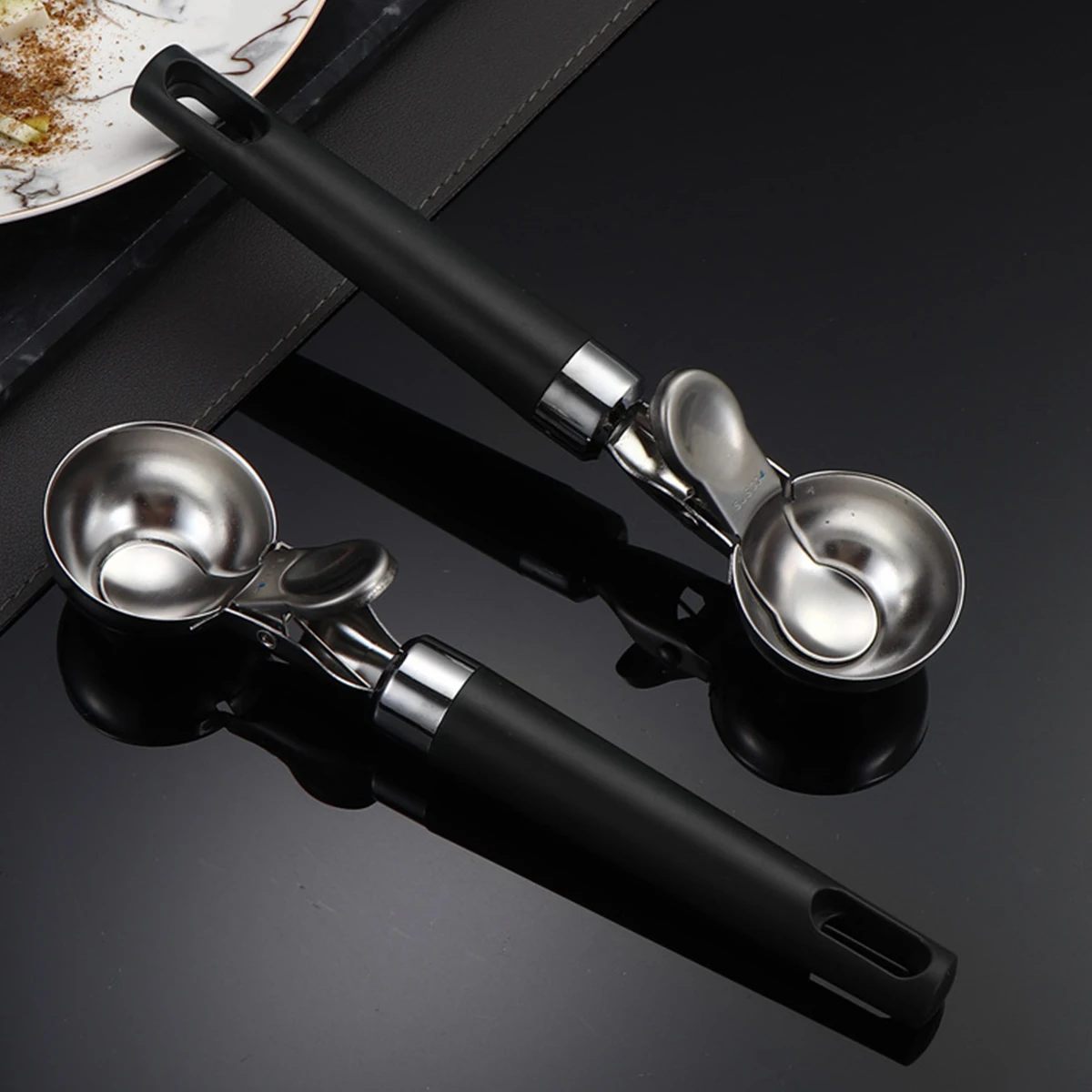 WORTHBUY 304 Stainless Steel Ice Cream Spoon Kitchen Dual-purpose Ice Cream Digger Multifunctional Watermelon Fruit Ball Scoop