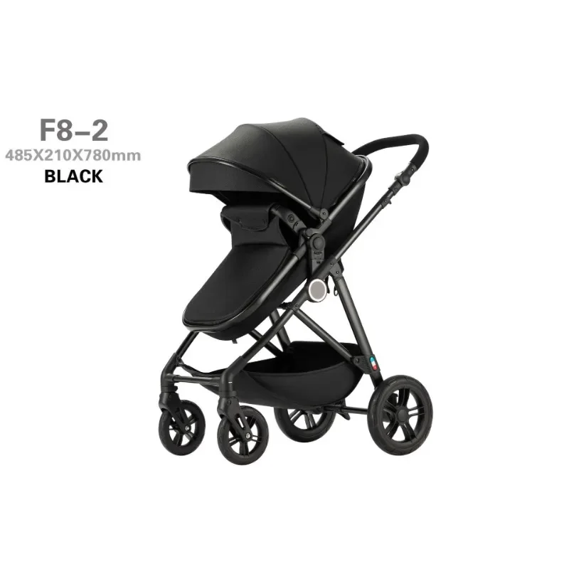 2025 New High-view Four-wheel Baby Stroller Can Sit, Lie, and Fold Two-way Stable Lightweight Folding Stroller