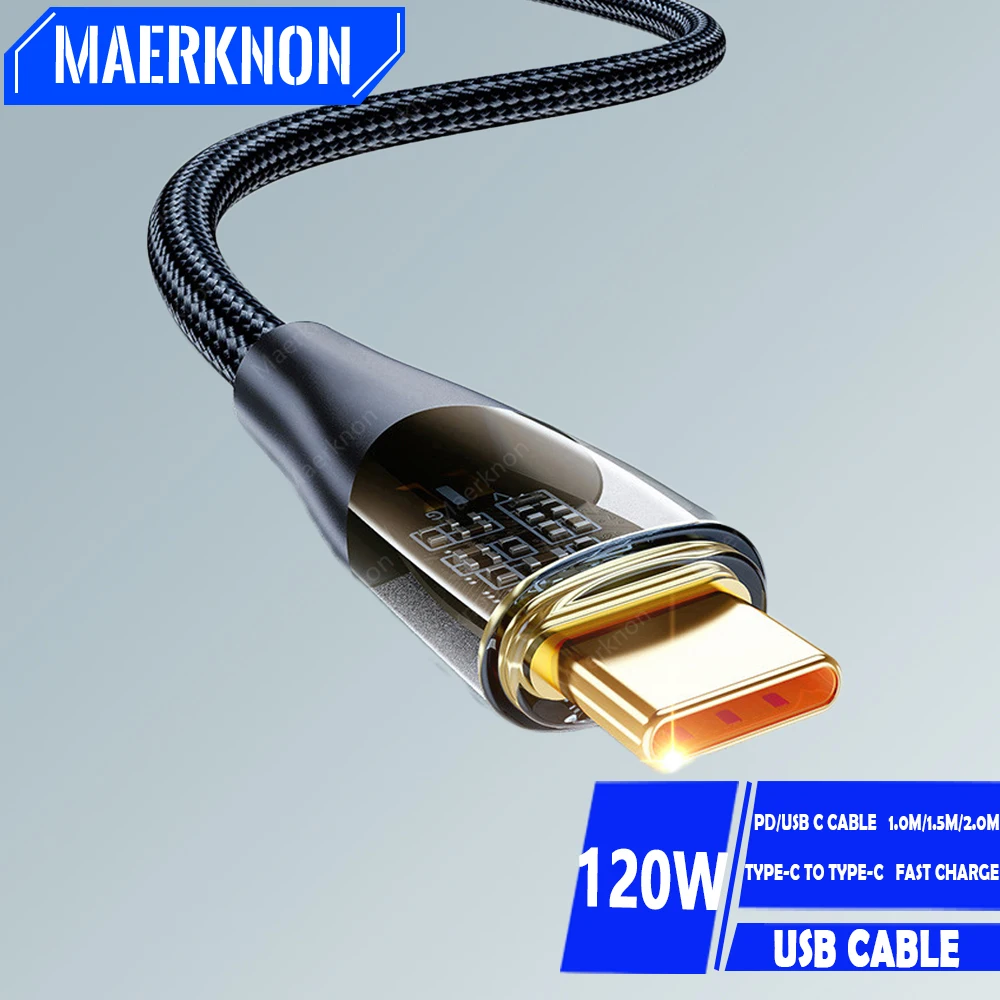 120W-6A-USB-Type-C-Cable-Fast-Charging-Mobile-Phone-Charger-Data-Wire ...