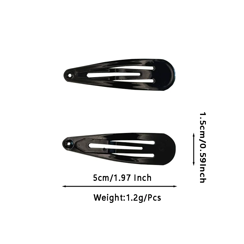 Wholesale 10/20/50/100pcs/set Women Black Waterdrop Shape Basic Alloy Hair Clips BB hairpins Barrettes Fashion Accessories 2031