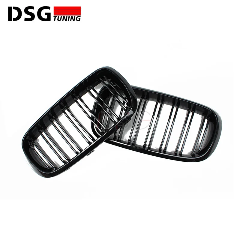 Plug & Play F15 Dual Slat Hood Grill F16 Front Kidney Grille Fit for BMW 2014-X5 X6 ABS Grills X5M X6M Replacement