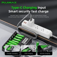 PUJIMAX AA/AAA 3400mWh 1100mWh 1.5V Li-Ion Rechargeable BatteryCharger Lithium Batteries For Mouse Flashlight Fan Game Machine 6