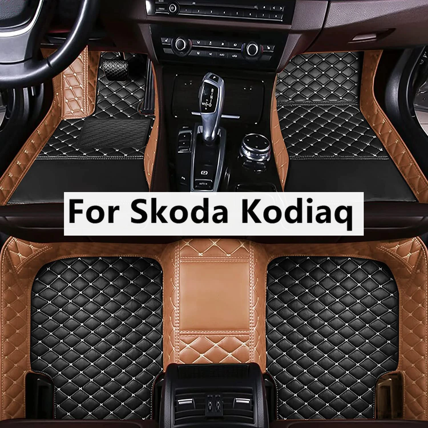 

Подходящие цвета автомобильные коврики на заказ для Skoda Kodiaq Foot Coche, аксессуары, коврики