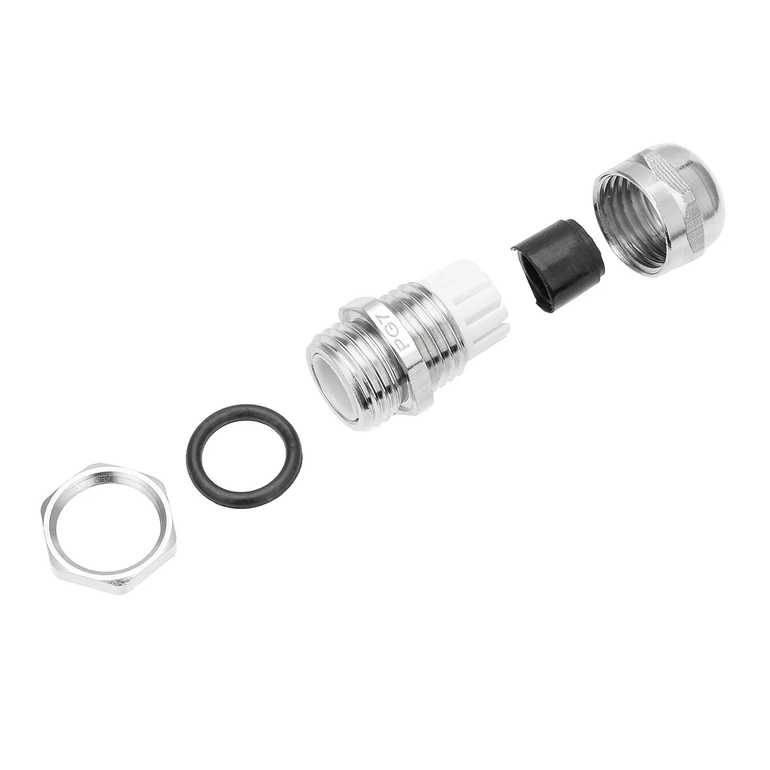 10Pcs Metal Cable Gland PG7 Waterproof Nickel Plated Copper Cable Glands Joints Adjustable Wire Connector for 3-6.5mm Dia