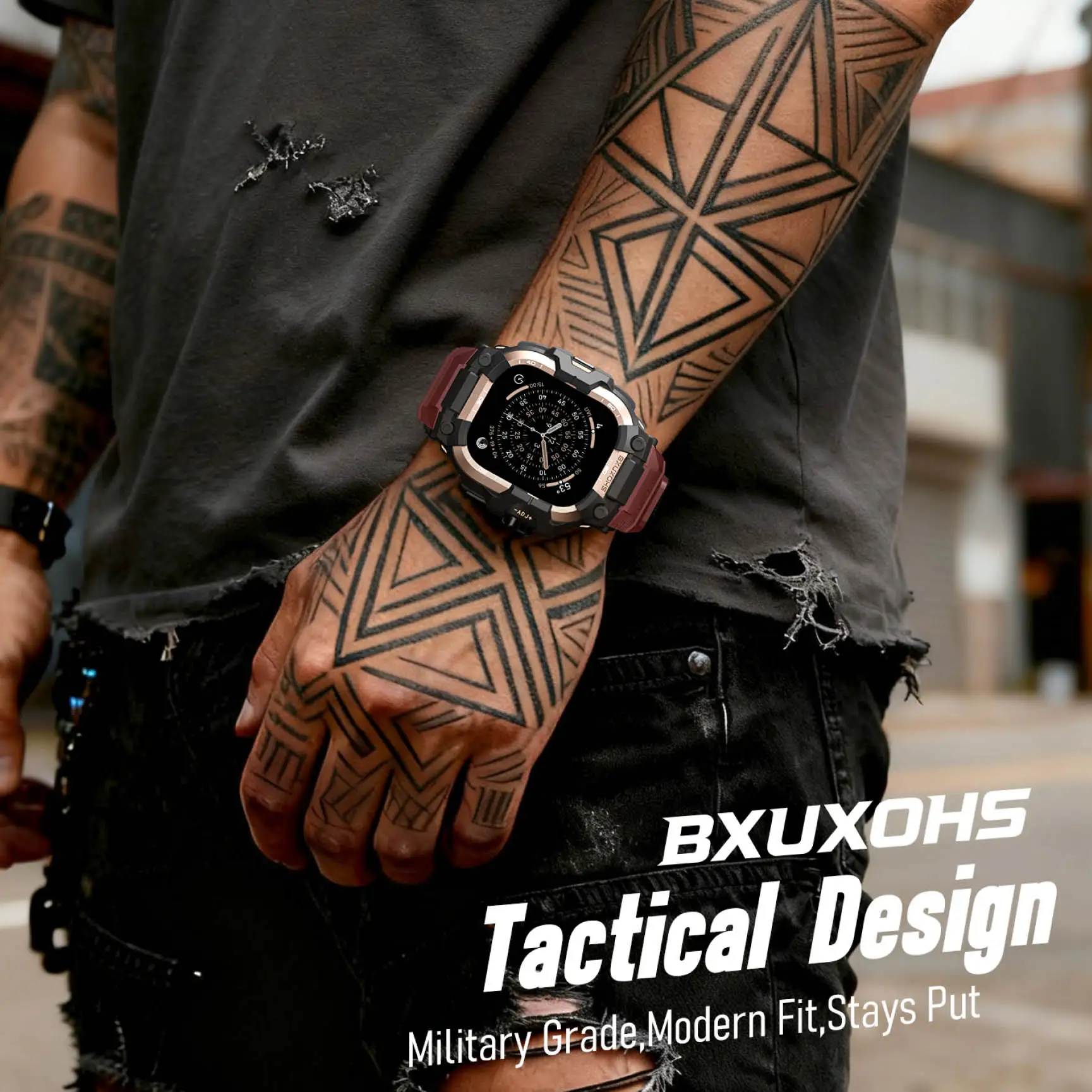 รูปสินค้า เคสและสาย Apple Watch Ultra วัสดุ TPU พร้อมฝาโลหะ
