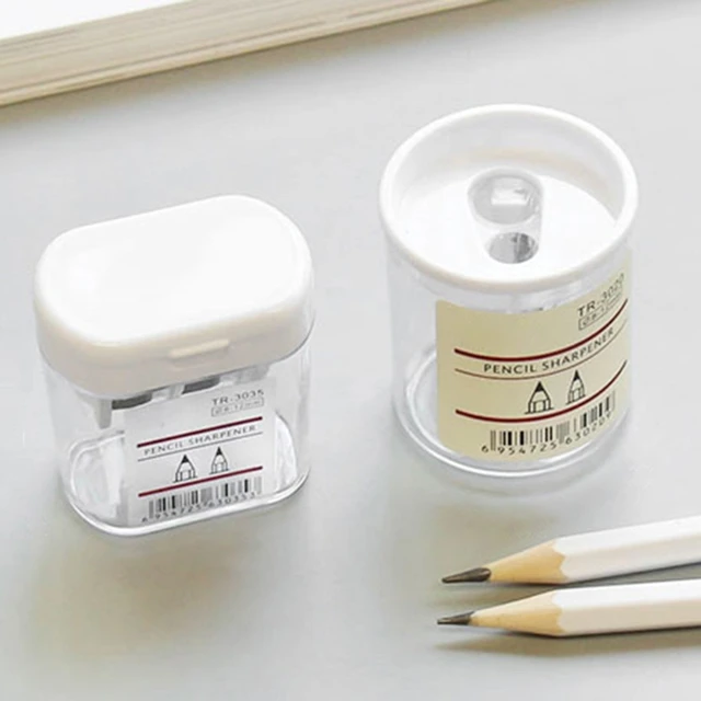 Portable Double Holes Sharpener Clear Round Pencil Sharpener Gift Fo Students 1
