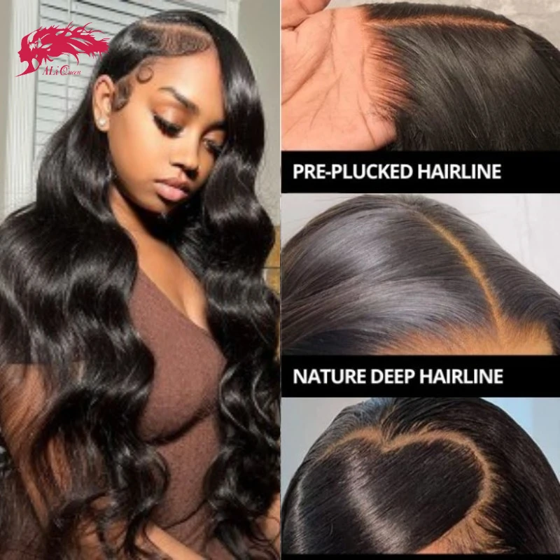 Ali Queen Body Wave Lace Frontal Wig 13x4 13x6 Indina hair Virgin Human Hair Lace Closure Glueless Wig 180% Density