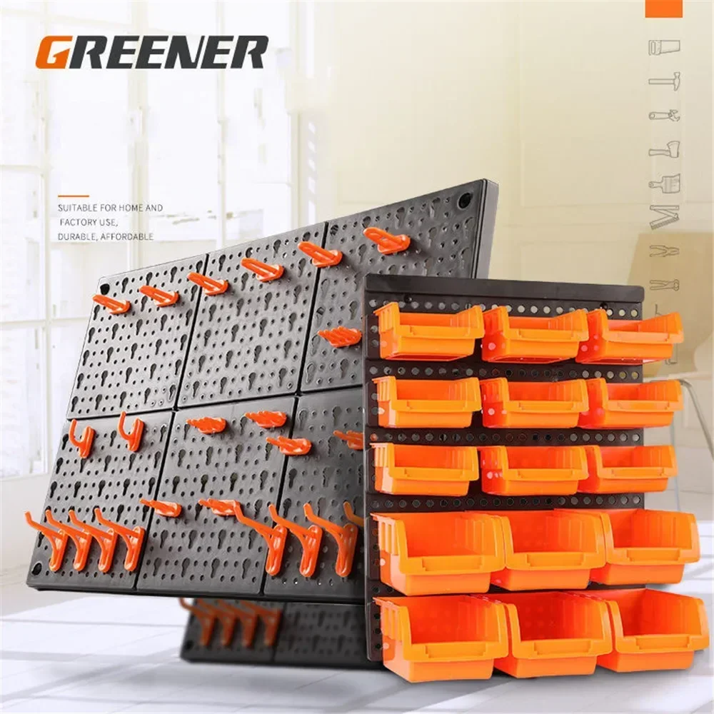 Tool Organizer Hardware Garage Tool Board Wall-Mounted Tool Hanging Board ToolBox with Hook Workshop Storage Rack Parts Storage Box Car