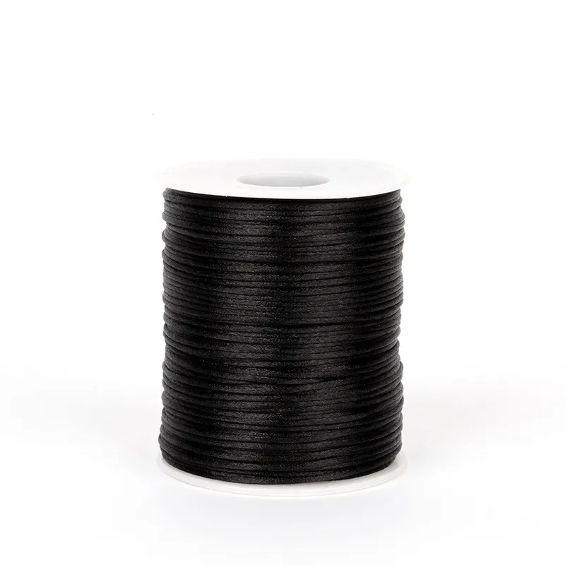 2mm 100yard Polyester Satin Rat Tail Cord Ribbon for Craft Chinese Knot Jewlery Bracelet WeddIing Home Decoration