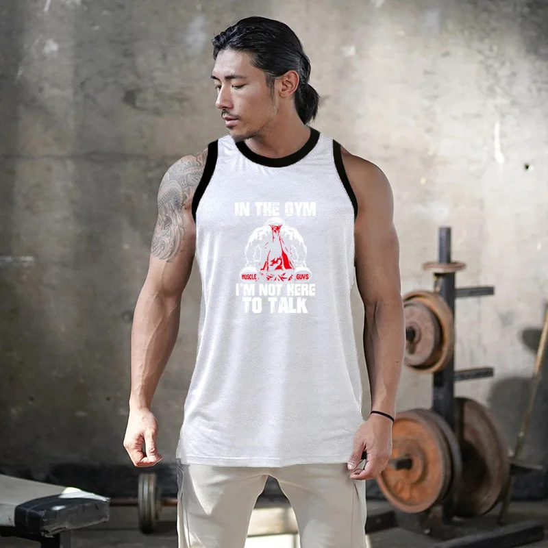 

Summer Men's Mesh O-Neck Slim Fit Vest Fitness Bodybuilding Sleeveless Muscle Tops Fashion Sports Leisure Daily Wear