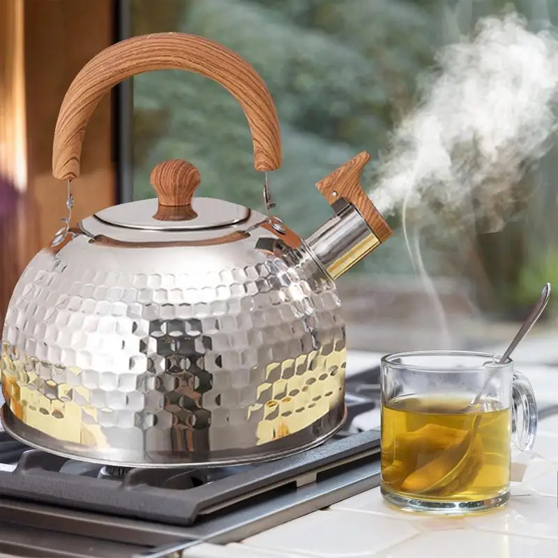 Whistling Tea Kettle 2L Teapot For Induction Cooker Tea Kettle Loud Whistling Stainless Steel Teapot Anti-Hot Handle And