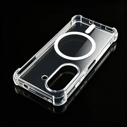 Ultra Clear Magnetic Protective TPU Shockproof Phone Case - Clear