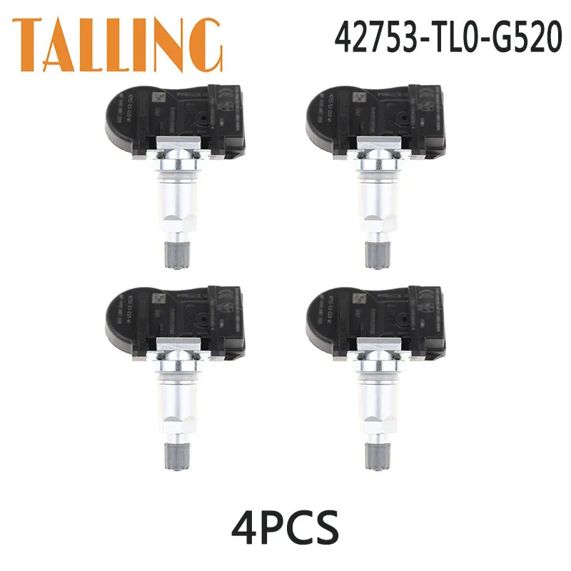 

42753-TL0-G520 4Pcs TPMS Tire Pressure Sensor for Honda Jazz 2014-2020 Accord Crosstour 2011-2018 433MHZ 42753TL0G520