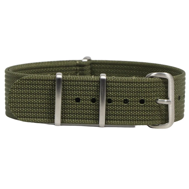 Rugged Retro Ribbed Nylon Military Watch Strap
