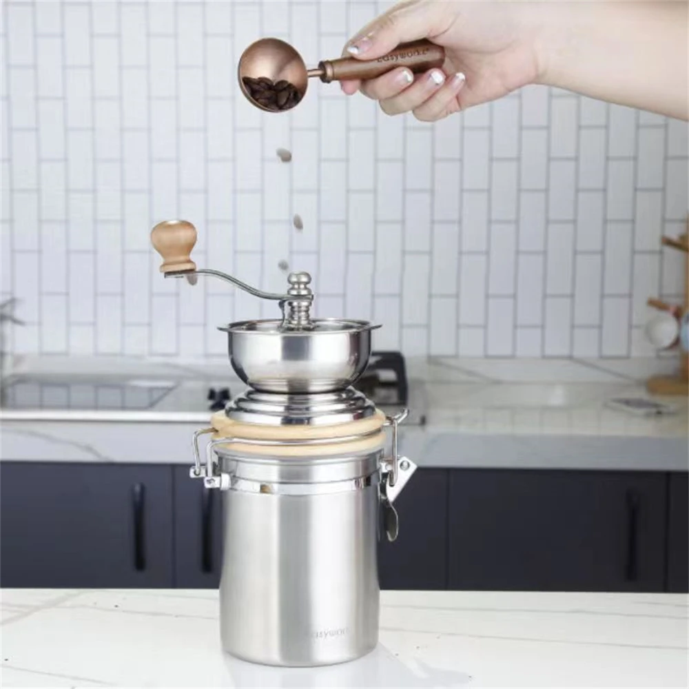 Large Capacity 304 Stainless Steel Outdoor Small Hand Grinder For Home Use  Portable Kitchen Coffee Bean Spice Grinder Tool - AliExpress