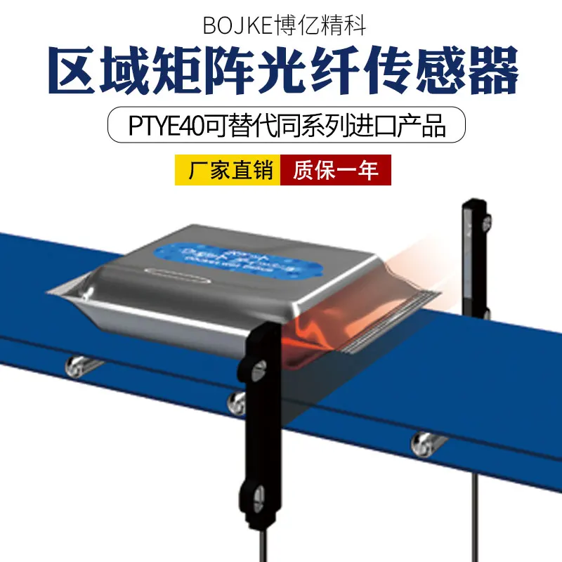 

PTYE40 opposite reflection rectangular matrix wide area optical fiber sensor PU-E40 with lens non scattering generation FU-E40
